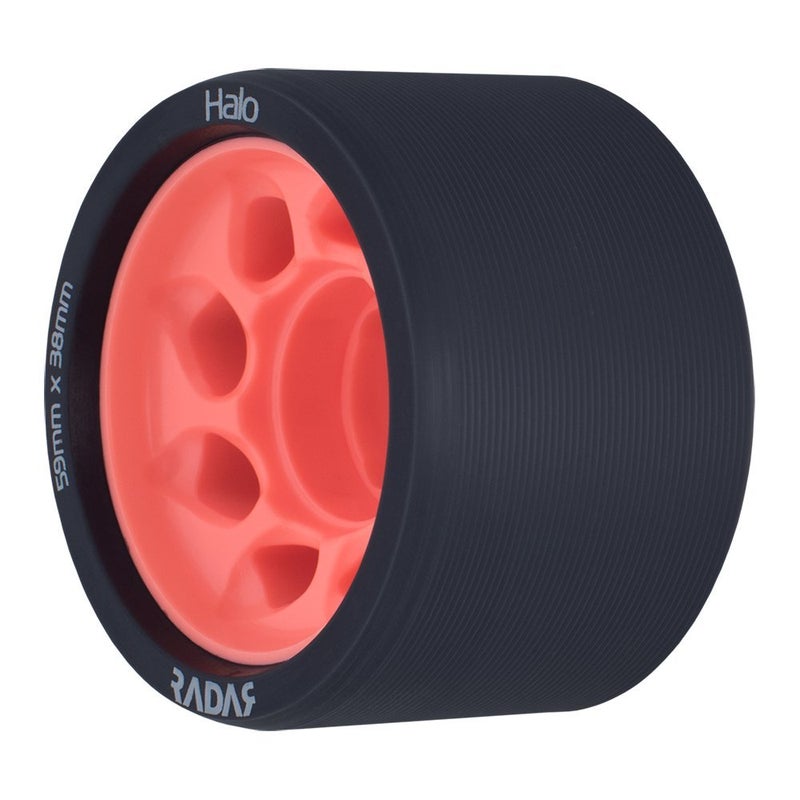 Riedell Radar Wheels Halo Roller Skate Wheels - 4 Pack of 38mm x 59mm | Pink / 93A - Image 1